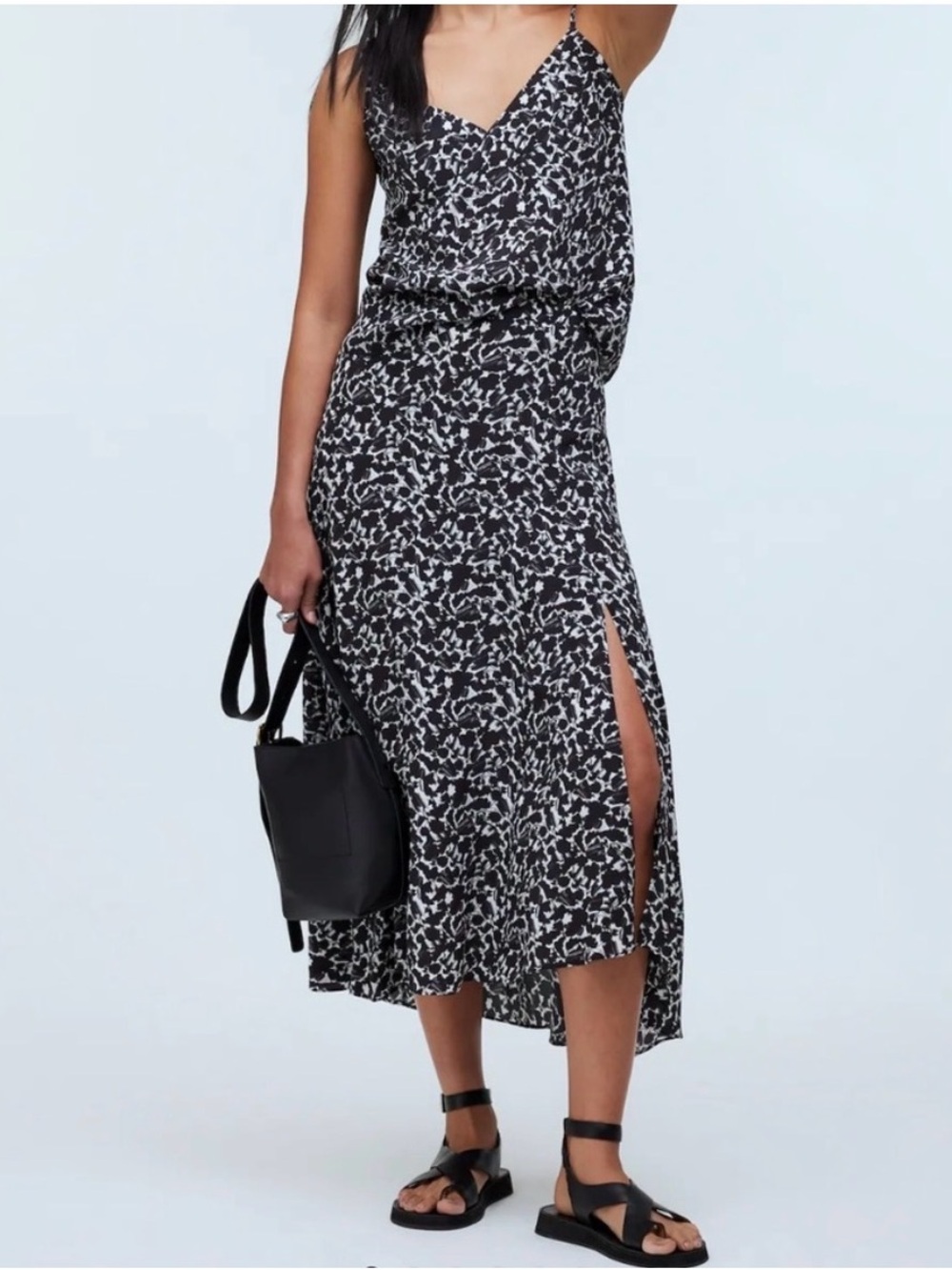 Madewell Black and White Abstract Print Midi Skirt | NWT | Size 2 (fits 6-8)